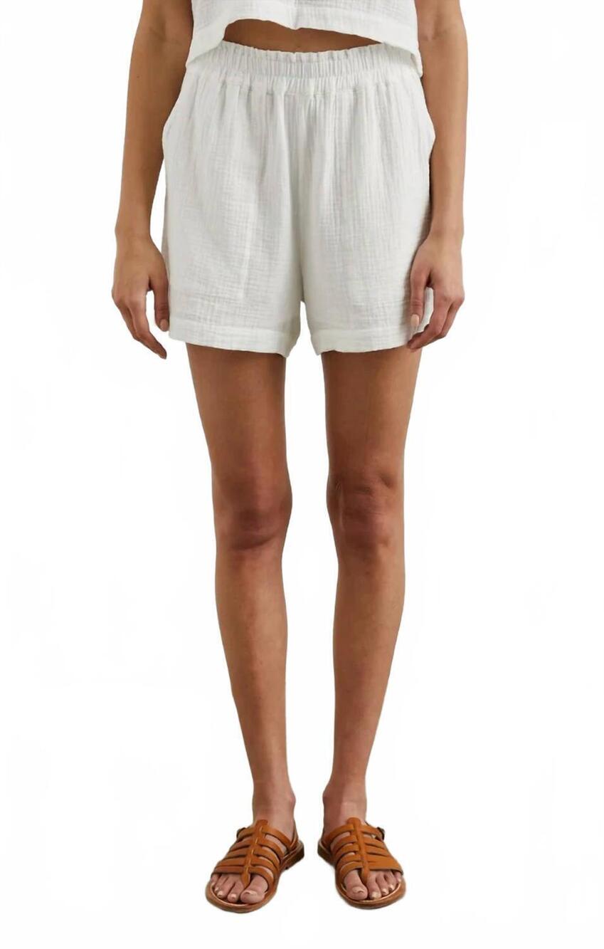 NEW RAILS leighton cotton short in white